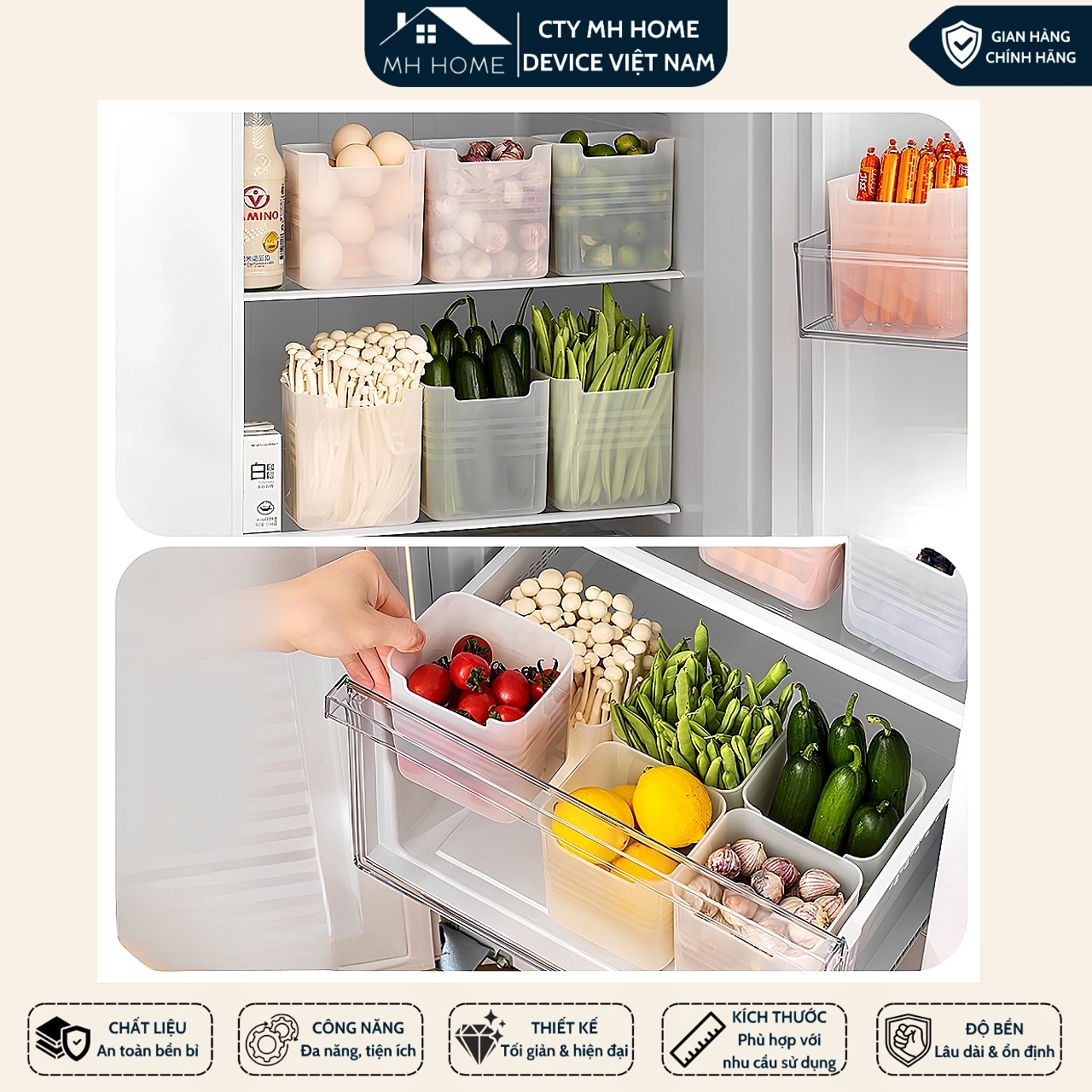 Combo 10 Hộp Nhựa Đựng Thực Phẩm Tủ Lạnh Đa Năng Đựng Rau Củ Đồ Ăn Gắn Cánh Tủ Gọn Gàng